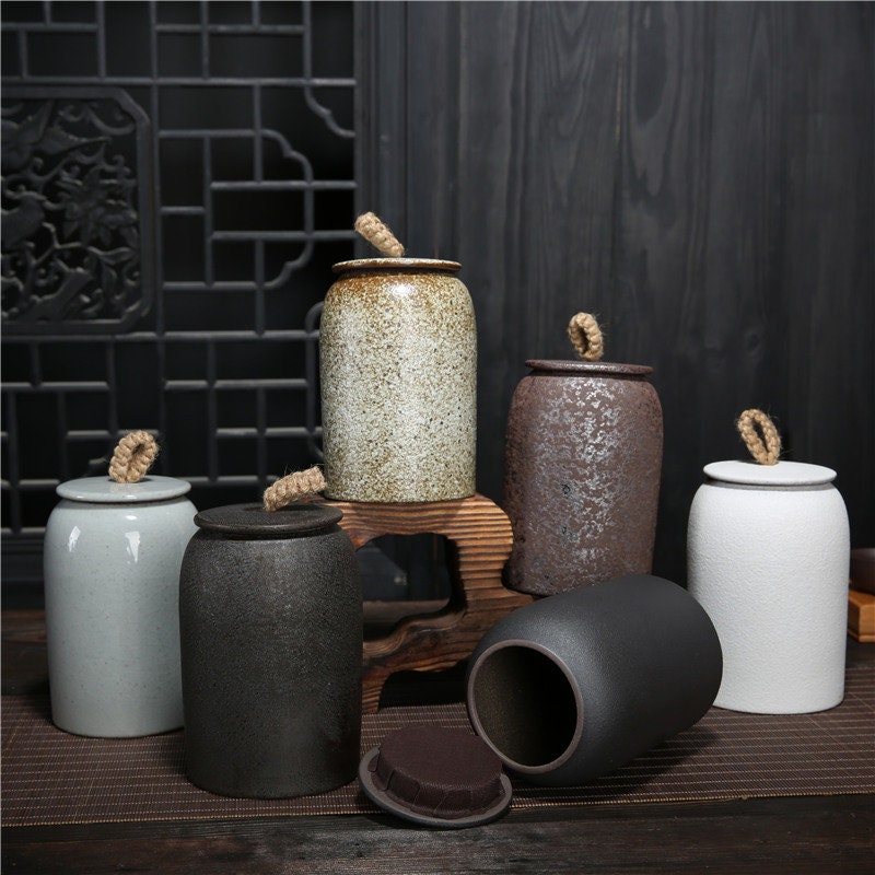 Ceramic airtight coffee canister acacuss