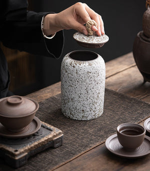 Ceramic airtight coffee canister acacuss