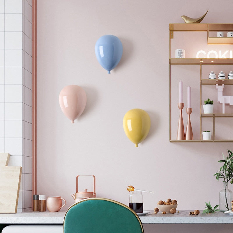Ceramic balloon wall hanging decoration wall hanging art children's room decoration home decoration accessories sculpture gifts acacuss
