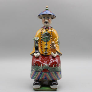 Ceramic chinese emperor statue, Hand painted ceramic figurine, Colorful porcelain, Home decoration acacuss