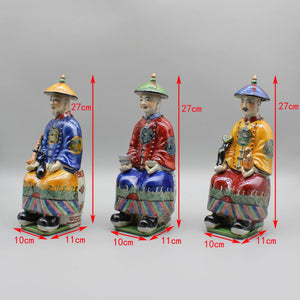 Ceramic chinese emperor statue, Hand painted ceramic figurine, Colorful porcelain, Home decoration acacuss