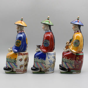 Ceramic chinese emperor statue, Hand painted ceramic figurine, Colorful porcelain, Home decoration acacuss