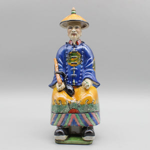 Ceramic chinese emperor statue, Hand painted ceramic figurine, Colorful porcelain, Home decoration acacuss