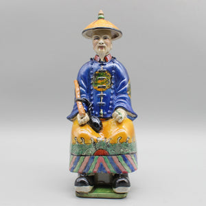 Ceramic chinese emperor statue, Hand painted ceramic figurine, Colorful porcelain, Home decoration acacuss