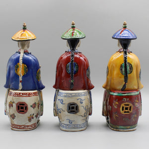 Ceramic chinese emperor statue, Hand painted ceramic figurine, Colorful porcelain, Home decoration acacuss
