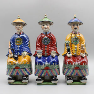 Ceramic chinese emperor statue, Hand painted ceramic figurine, Colorful porcelain, Home decoration acacuss