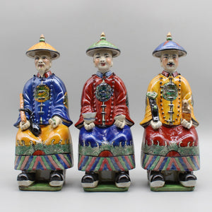 Ceramic chinese emperor statue, Hand painted ceramic figurine, Colorful porcelain, Home decoration acacuss