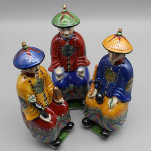 Ceramic chinese emperor statue, Hand painted ceramic figurine, Colorful porcelain, Home decoration acacuss