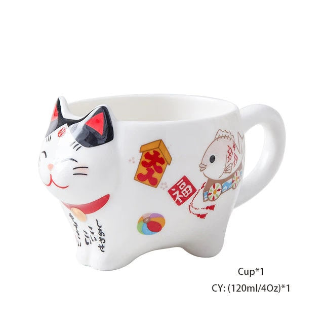 Ceramic cup lucky cat milk coffee cup gift cup creative pot  I Coffee Mug Milk Tea Cups Drinkware I Unique Design Home office Gift acacuss