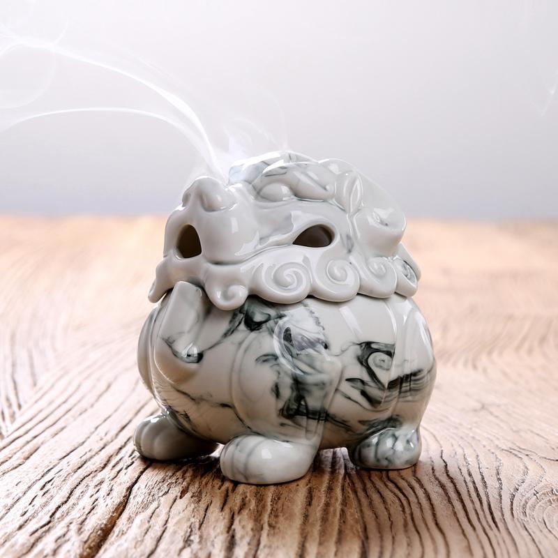 Ceramic household indoor incense burner for Buddha incense aromatherapy burner tea ceremony ornaments ashtray with lid acacuss