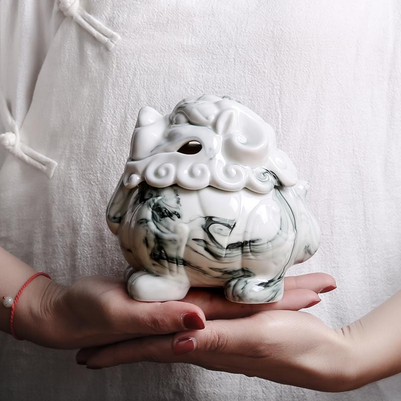 Ceramic household indoor incense burner for Buddha incense aromatherapy burner tea ceremony ornaments ashtray with lid acacuss
