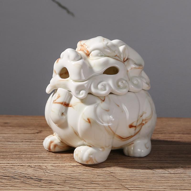 Ceramic household indoor incense burner for Buddha incense aromatherapy burner tea ceremony ornaments ashtray with lid acacuss