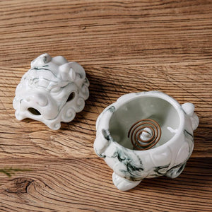 Ceramic household indoor incense burner for Buddha incense aromatherapy burner tea ceremony ornaments ashtray with lid acacuss