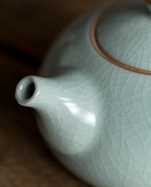 Ceramic kyusu teapot with wooden Side handle I Japanese Ceramic Teapot acacuss