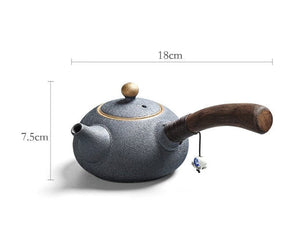 Ceramic kyusu teapot with wooden Side handle I Japanese Ceramic Teapot acacuss