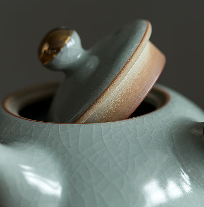 Ceramic kyusu teapot with wooden Side handle I Japanese Ceramic Teapot acacuss
