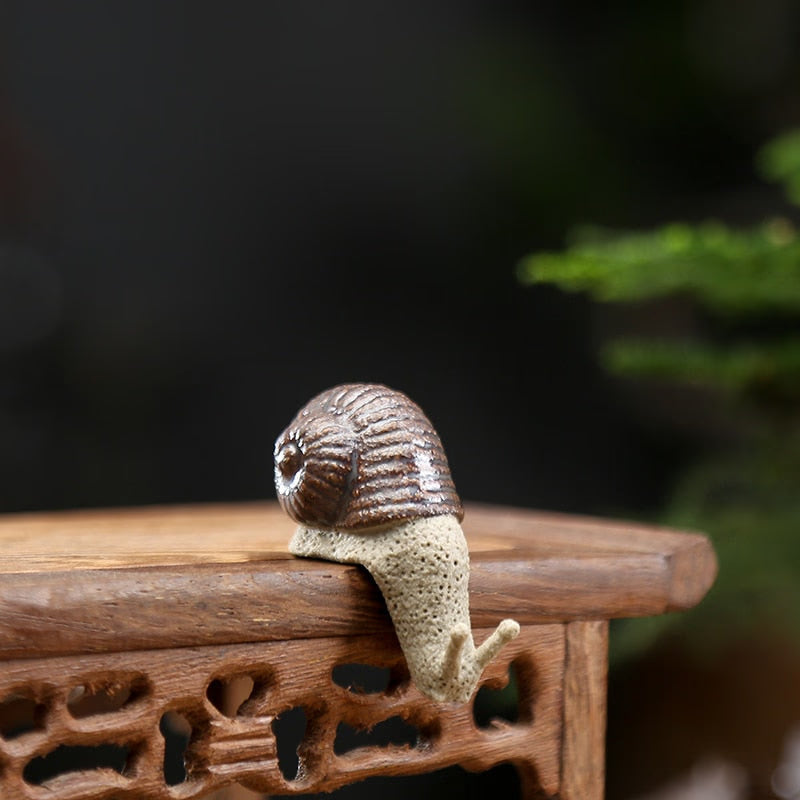Ceramic small ornaments bonsai micro landscape creative snail gardening succulent potted plant landscaping decorative crafts acacuss