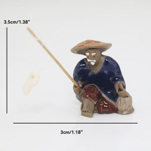 Ceramics Fisherman Boat Figurines for Aquarium Fish Tank Lanscape Bonsai Rockery Ornament Decoration Fairy Garden Home Decor acacuss