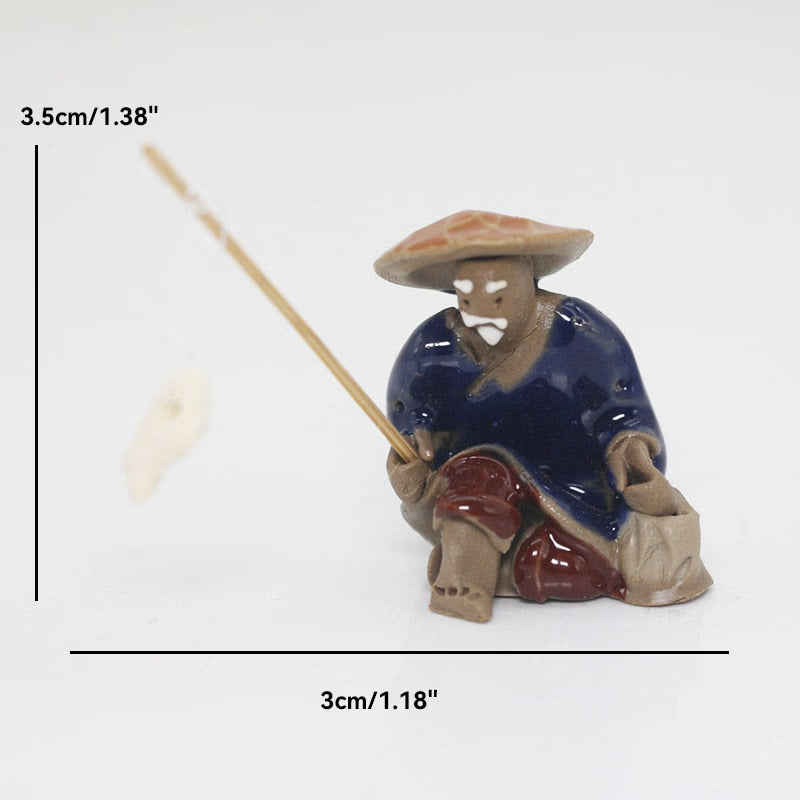 Ceramics Fisherman Boat Figurines for Aquarium Fish Tank Lanscape Bonsai Rockery Ornament Decoration Fairy Garden Home Decor acacuss