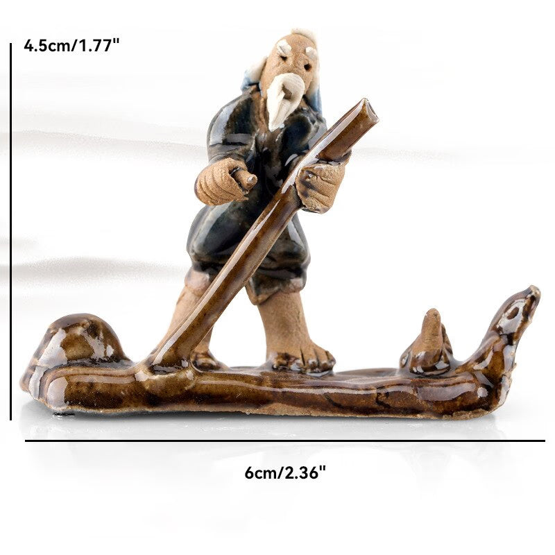 Ceramics Fisherman Boat Figurines for Aquarium Fish Tank Lanscape Bonsai Rockery Ornament Decoration Fairy Garden Home Decor acacuss