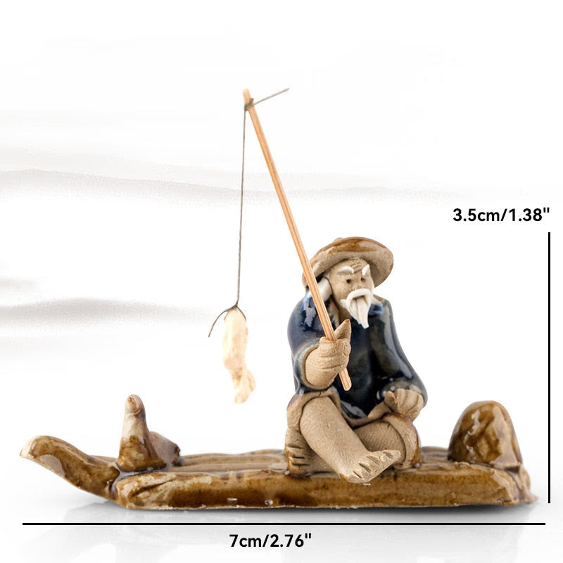Ceramics Fisherman Boat Figurines for Aquarium Fish Tank Lanscape Bonsai Rockery Ornament Decoration Fairy Garden Home Decor acacuss