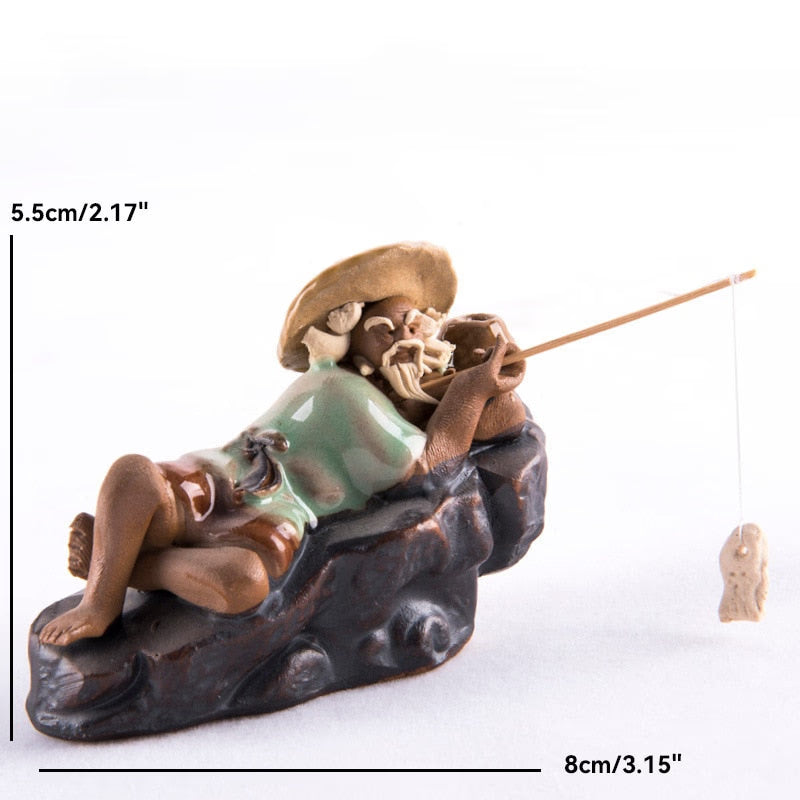 Ceramics Fisherman Boat Figurines for Aquarium Fish Tank Lanscape Bonsai Rockery Ornament Decoration Fairy Garden Home Decor acacuss