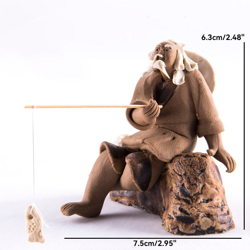 Ceramics Fisherman Boat Figurines for Aquarium Fish Tank Lanscape Bonsai Rockery Ornament Decoration Fairy Garden Home Decor acacuss