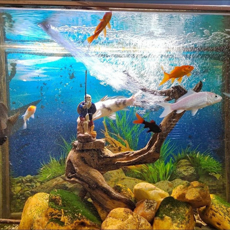 Ceramics Fisherman Boat Figurines for Aquarium Fish Tank Lanscape Bonsai Rockery Ornament Decoration Fairy Garden Home Decor acacuss