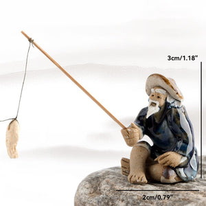 Ceramics Fisherman Boat Figurines for Aquarium Fish Tank Lanscape Bonsai Rockery Ornament Decoration Fairy Garden Home Decor acacuss