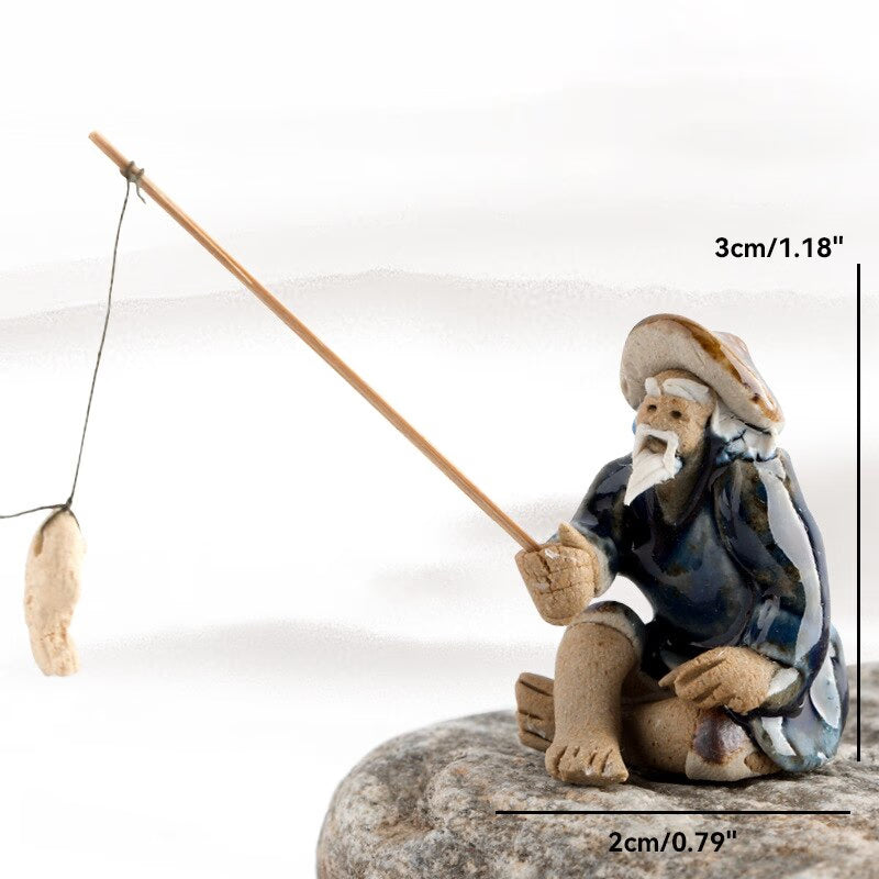 Ceramics Fisherman Boat Figurines for Aquarium Fish Tank Lanscape Bonsai Rockery Ornament Decoration Fairy Garden Home Decor acacuss