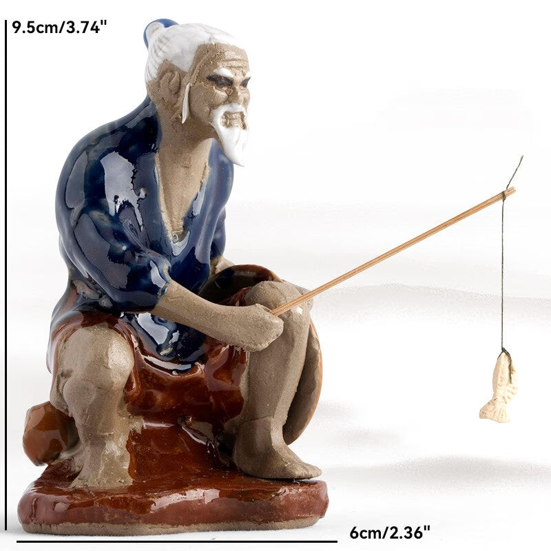 Ceramics Fisherman Boat Figurines for Aquarium Fish Tank Lanscape Bonsai Rockery Ornament Decoration Fairy Garden Home Decor acacuss