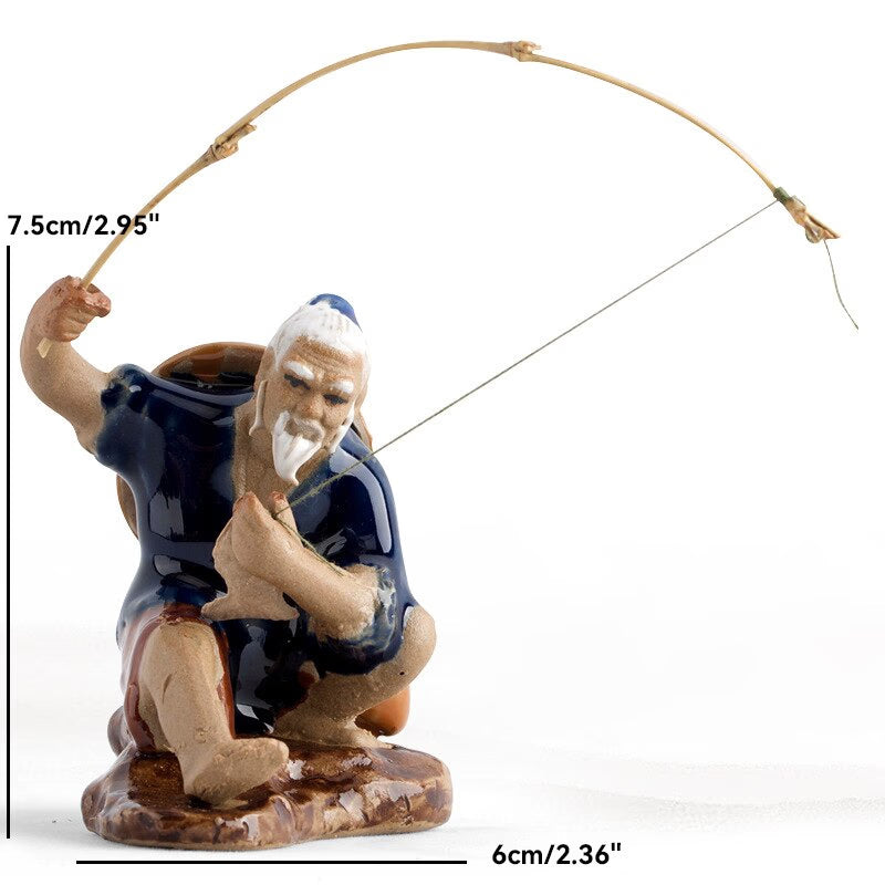 Ceramics Fisherman Boat Figurines for Aquarium Fish Tank Lanscape Bonsai Rockery Ornament Decoration Fairy Garden Home Decor acacuss