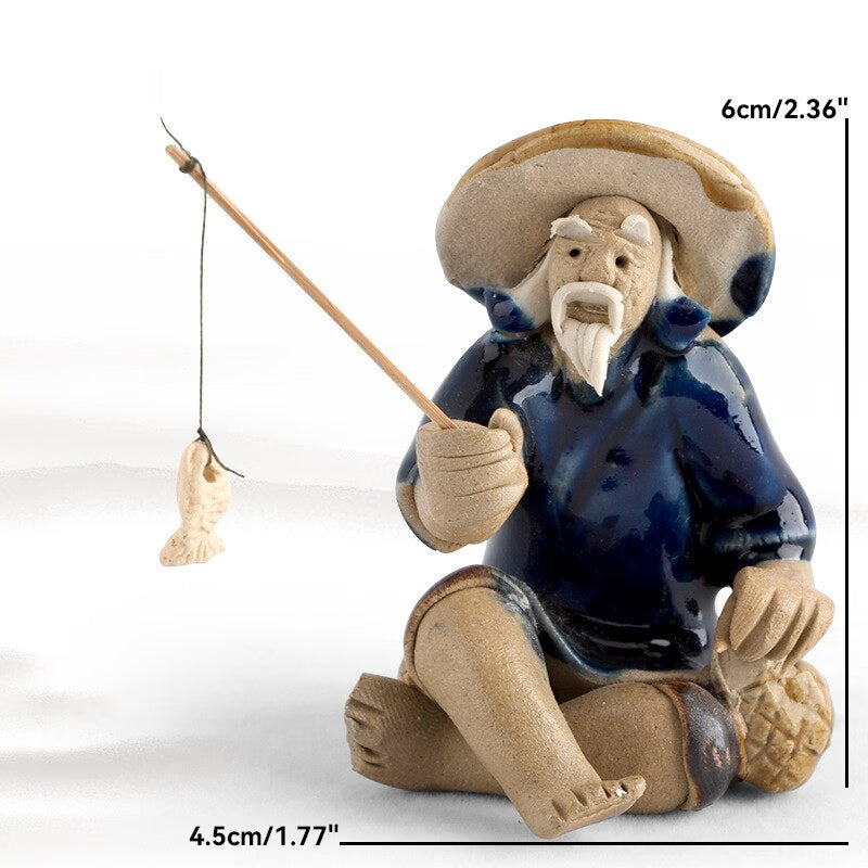 Ceramics Fisherman Boat Figurines for Aquarium Fish Tank Lanscape Bonsai Rockery Ornament Decoration Fairy Garden Home Decor acacuss
