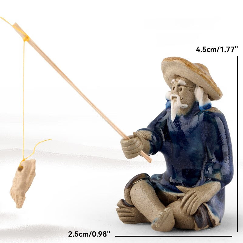 Ceramics Fisherman Boat Figurines for Aquarium Fish Tank Lanscape Bonsai Rockery Ornament Decoration Fairy Garden Home Decor acacuss