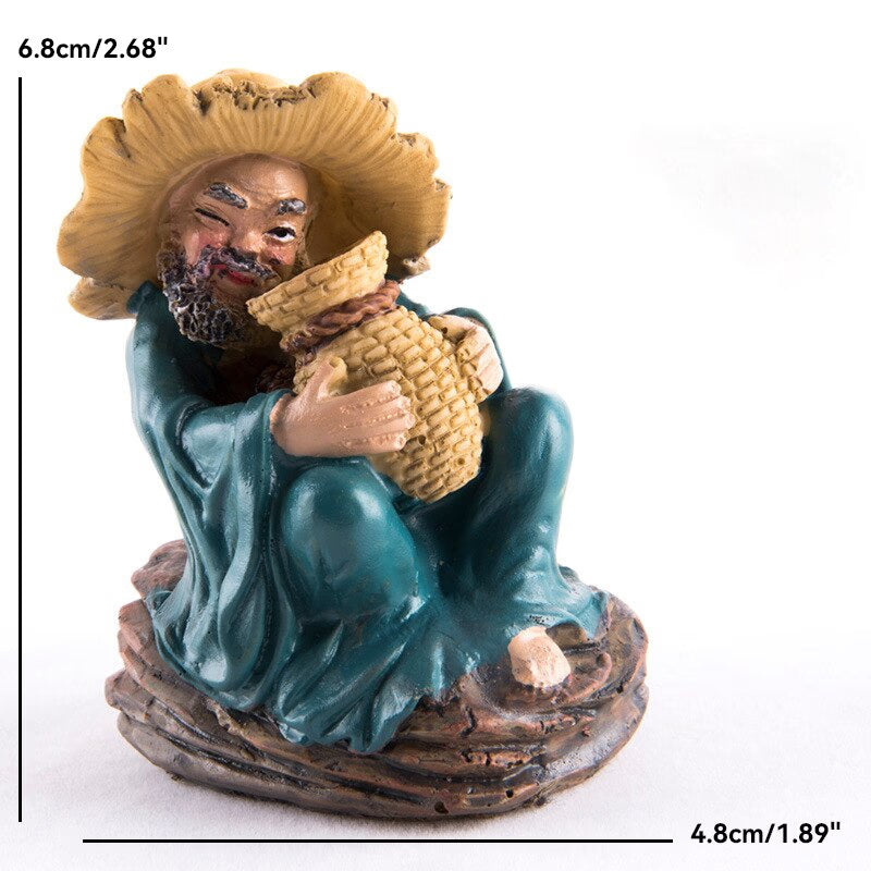 Ceramics Fisherman Boat Figurines for Aquarium Fish Tank Lanscape Bonsai Rockery Ornament Decoration Fairy Garden Home Decor acacuss