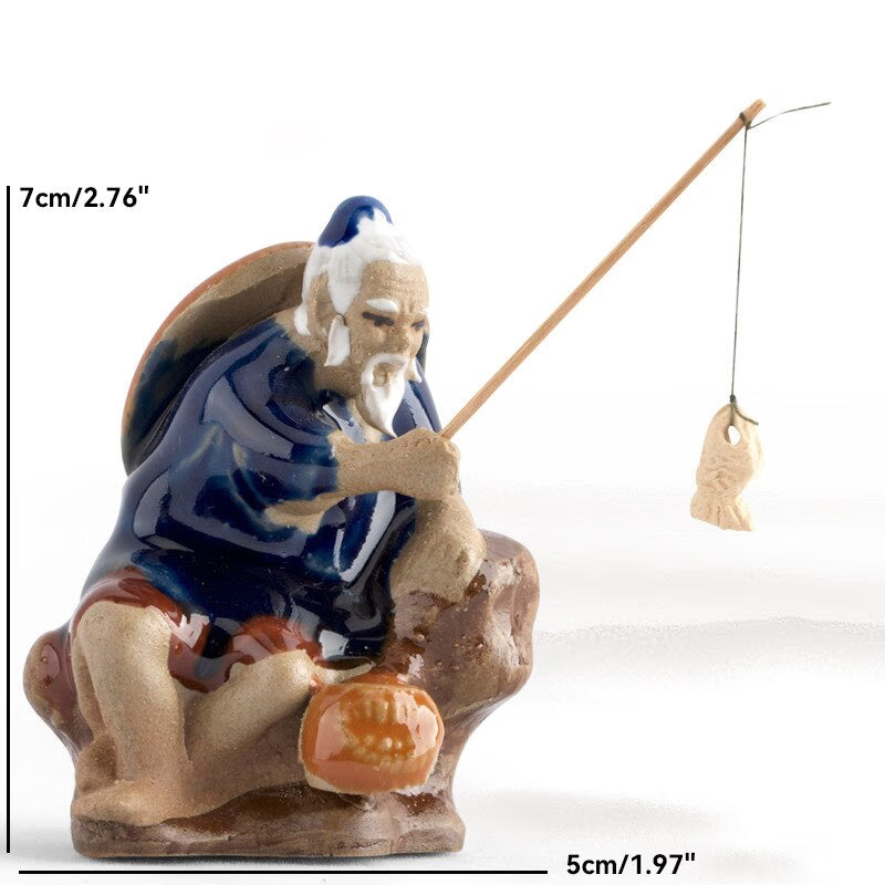 Ceramics Fisherman Boat Figurines for Aquarium Fish Tank Lanscape Bonsai Rockery Ornament Decoration Fairy Garden Home Decor acacuss