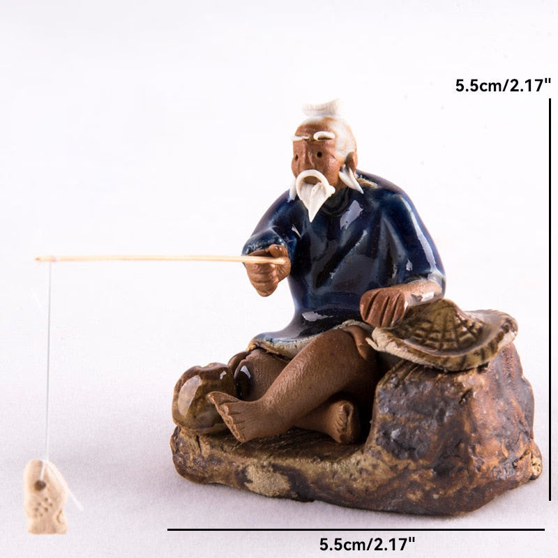 Ceramics Fisherman Boat Figurines for Aquarium Fish Tank Lanscape Bonsai Rockery Ornament Decoration Fairy Garden Home Decor acacuss