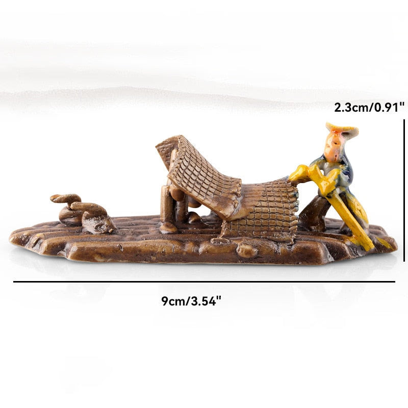 Ceramics Fisherman Boat Figurines for Aquarium Fish Tank Lanscape Bonsai Rockery Ornament Decoration Fairy Garden Home Decor acacuss