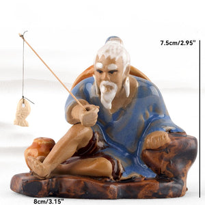 Ceramics Fisherman Boat Figurines for Aquarium Fish Tank Lanscape Bonsai Rockery Ornament Decoration Fairy Garden Home Decor acacuss