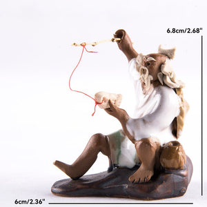 Ceramics Fisherman Boat Figurines for Aquarium Fish Tank Lanscape Bonsai Rockery Ornament Decoration Fairy Garden Home Decor acacuss