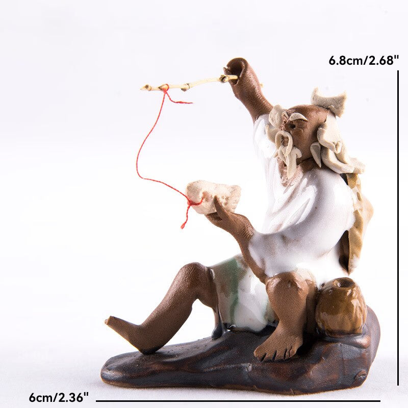 Ceramics Fisherman Boat Figurines for Aquarium Fish Tank Lanscape Bonsai Rockery Ornament Decoration Fairy Garden Home Decor acacuss