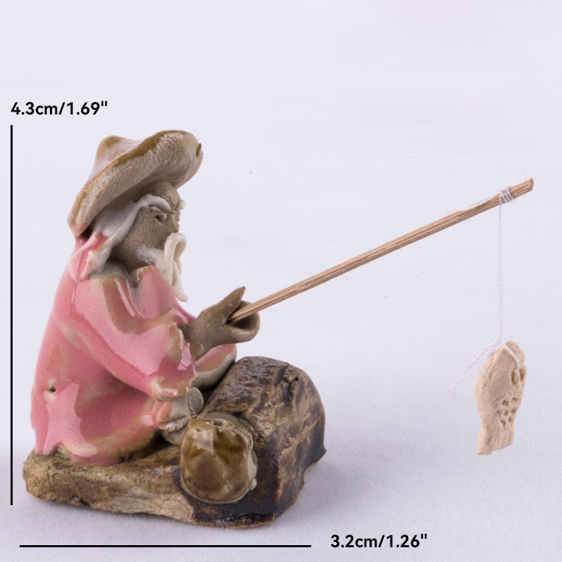 Ceramics Fisherman Boat Figurines for Aquarium Fish Tank Lanscape Bonsai Rockery Ornament Decoration Fairy Garden Home Decor acacuss