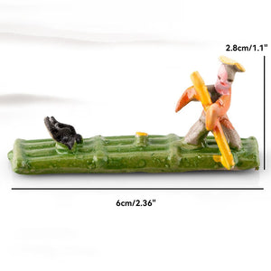 Ceramics Fisherman Boat Figurines for Aquarium Fish Tank Lanscape Bonsai Rockery Ornament Decoration Fairy Garden Home Decor acacuss