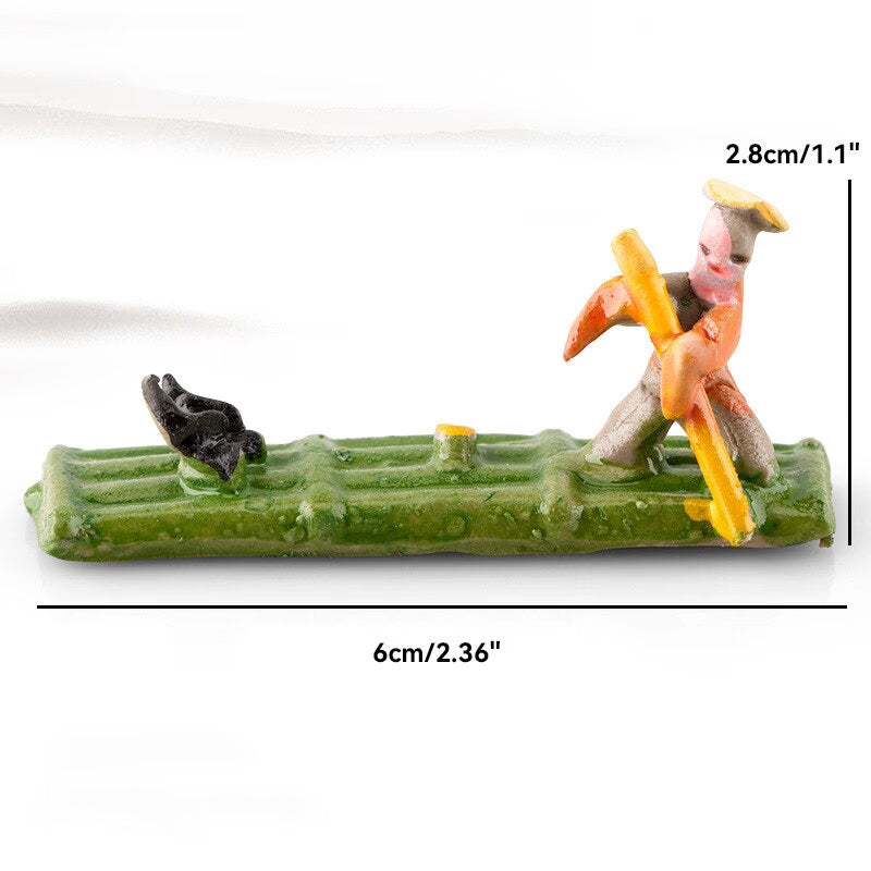 Ceramics Fisherman Boat Figurines for Aquarium Fish Tank Lanscape Bonsai Rockery Ornament Decoration Fairy Garden Home Decor acacuss