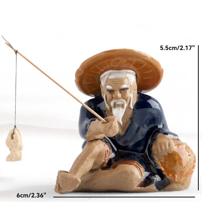 Ceramics Fisherman Boat Figurines for Aquarium Fish Tank Lanscape Bonsai Rockery Ornament Decoration Fairy Garden Home Decor acacuss