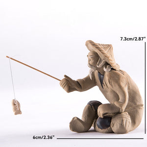 Ceramics Fisherman Boat Figurines for Aquarium Fish Tank Lanscape Bonsai Rockery Ornament Decoration Fairy Garden Home Decor acacuss