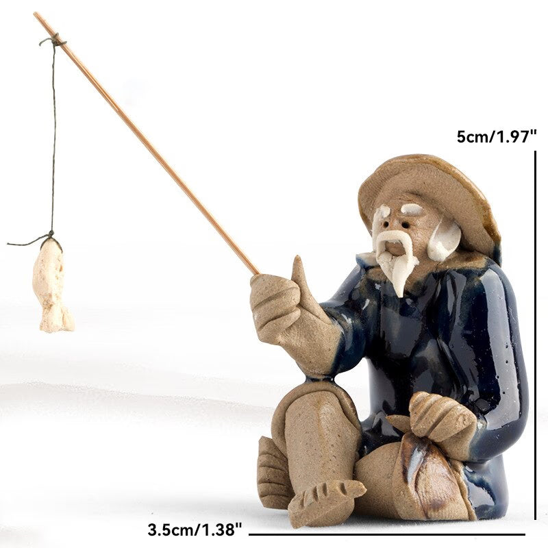 Ceramics Fisherman Boat Figurines for Aquarium Fish Tank Lanscape Bonsai Rockery Ornament Decoration Fairy Garden Home Decor acacuss