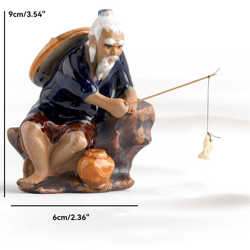 Ceramics Fisherman Boat Figurines for Aquarium Fish Tank Lanscape Bonsai Rockery Ornament Decoration Fairy Garden Home Decor acacuss