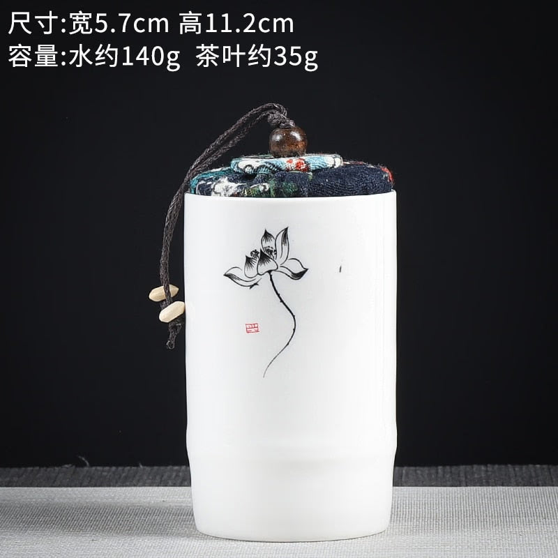 Ceramics Sealed Jar Tea Caddy Tea Box Storage Tank Tea Organizer Candy Jar Food Container Storage Box Tea Can Decorative Jars acacuss