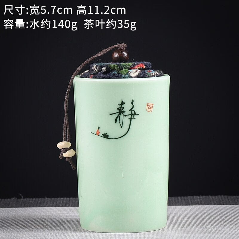 Ceramics Sealed Jar Tea Caddy Tea Box Storage Tank Tea Organizer Candy Jar Food Container Storage Box Tea Can Decorative Jars acacuss